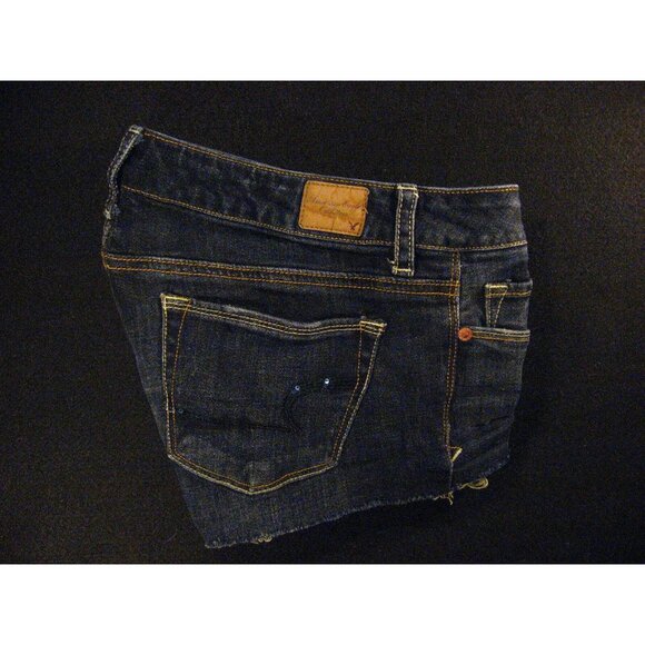 American Eagle Womens CUTOFF JEAN SHORTS Low Rise Sequin Pockets W 28 MEASURED - Picture 2 of 10